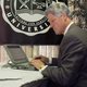 President Clinton in 1996 typing out a message for the White House homepage in honor of Netday’s first anniversary (Luke Frazza/AFP/Getty Images